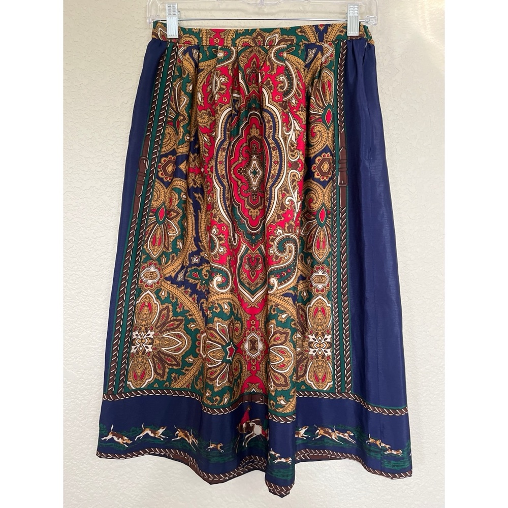 Vintage Leslie Faye Dresses Petite Women’s Skirt Size 6 Paisley Hunting